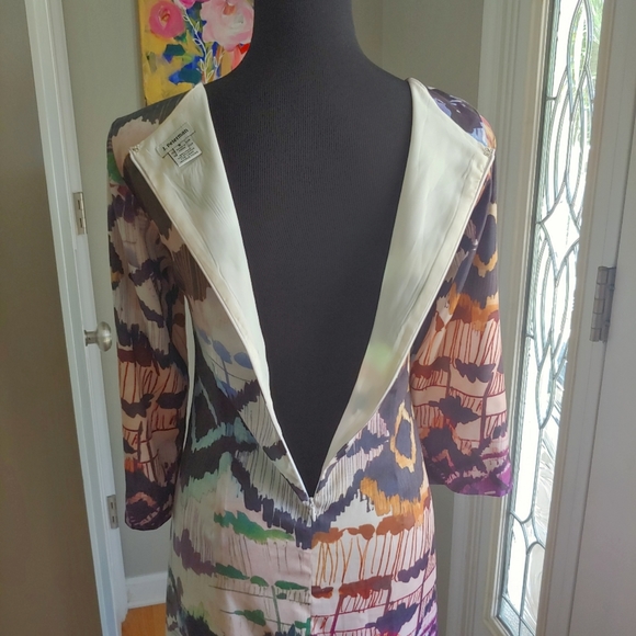 J. Peterman Unique Abstract Print Dress Size 8 - Picture 7 of 12
